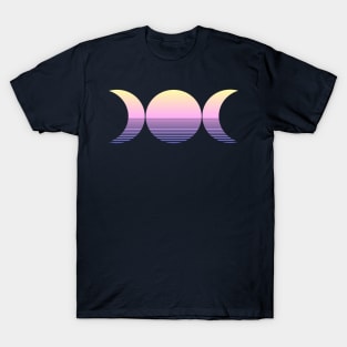 Vaporwave Triple Moon - Dawn T-Shirt